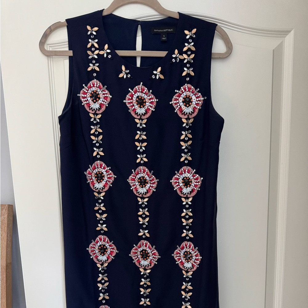 Banana Republic Blue Sleeveless Sheath Dress
